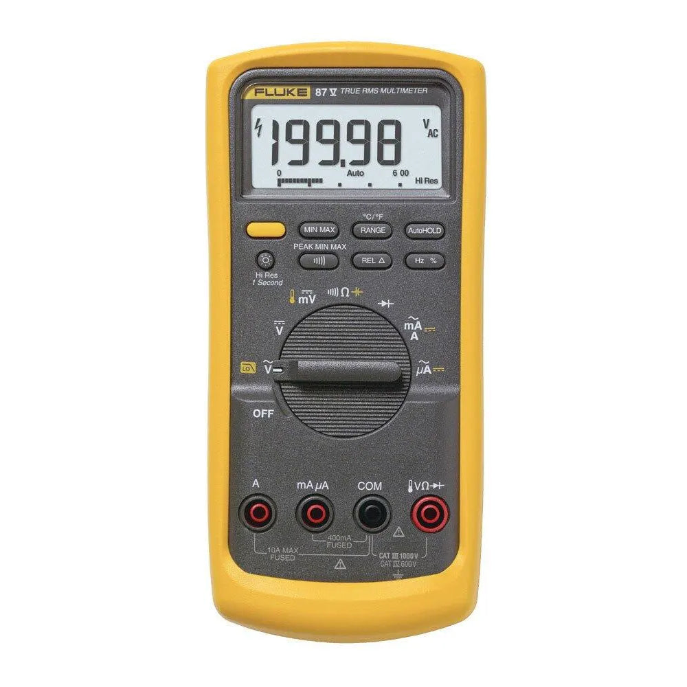 Fluke 87V Handheld Digital Multimeter - True RMS, 10A ac Max, 10A dc Max, 1000V ac Max