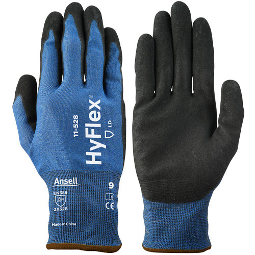 (5 Pair) Ansell HyFlex 11-528 Enhanced Cut Protection Level-3 HPPE Work Gloves