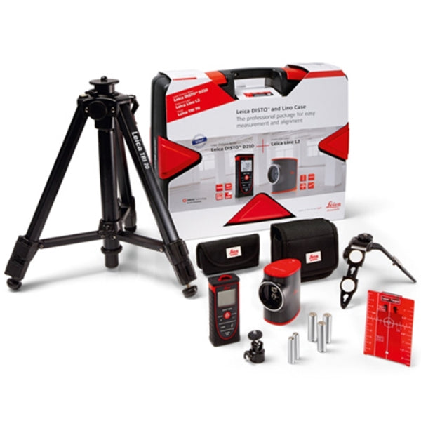 Leica DISTO D210 & LINO L2 Pack Laser Tools For Measuring Leveling Kit