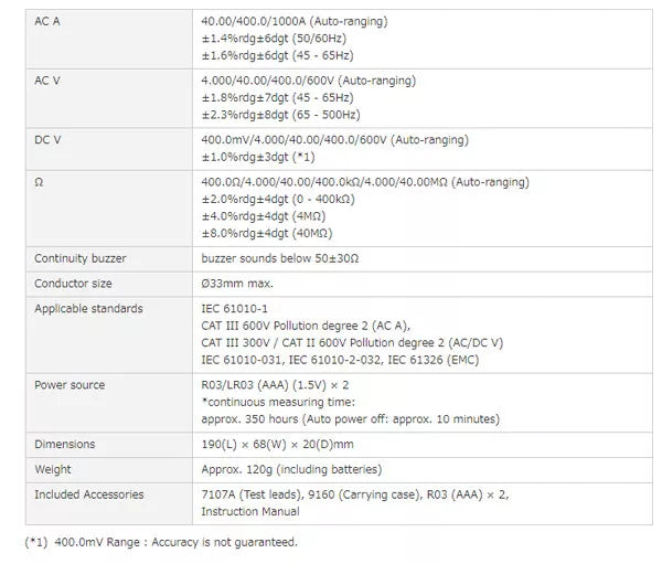 Kyoritsu 2200 AC Digital Clamp Meter Tester AC/DC Ultra Slim Multimeter Detector