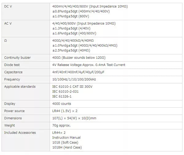 Kyoritsu 1018H Digital Pocket Multimeter Tester AC/DC 600V Auto Range