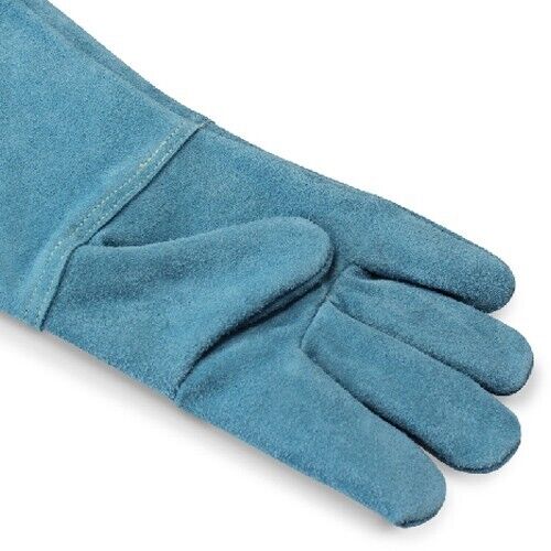 KameLo 905-L Leather Welding Camping Gloves Heat Resistant TIG Arc Grain (Blue)