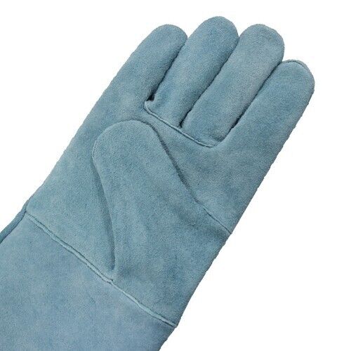 KameLo 901-L Leather Welding Camping Gloves Heat Resistant TIG Arc Grain (Blue)