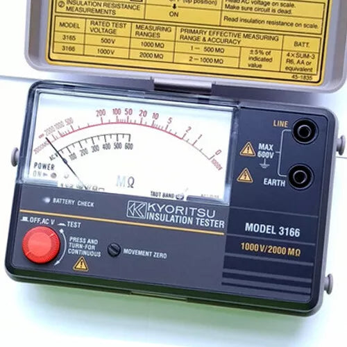 Kyoritsu 3166 Analogue Insulation Tester Indicator Meter 1000V/2000MΩ