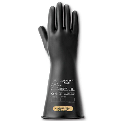 Ansell ActivArmr RIG114B Rubber Electrical Insulating Gloves Class 1 AC 7500V