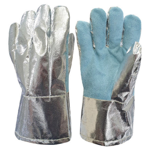 SeongKwang Aluminized 13" Gloves Fiber Leather Welders Heat Fire Resistant Grain TIG