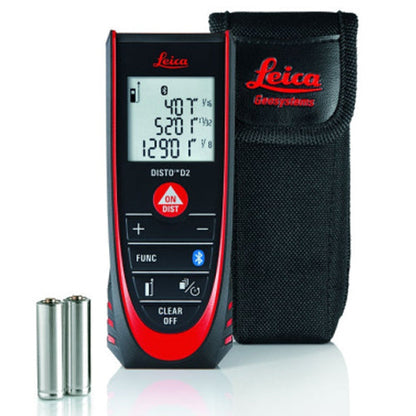 Leica DISTO D2 330ft(100M) Laser Distance Measure Bluetooth 4.0 Black/Red