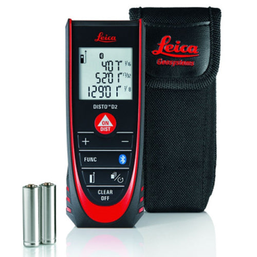 Leica DISTO D2 330ft(100M) Laser Distance Measure Bluetooth 4.0 Black/Red