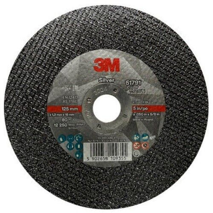 (15 Pcs) 3M 51791 Silver Cut Off Wheels 5" (125mm) Replacement Spare Parts