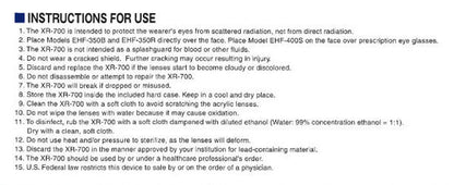 Toray XR-700 Extra Wide 0.07mmPb X-Ray Radiation Protective Eyewear Leaded Lens (Metallic Silver)
